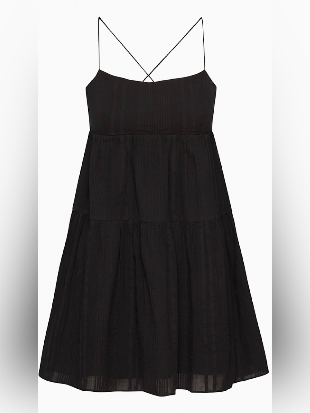 NWT Aritzia Sunday Best Jasper Organic Cotton Black Strappy Mini Dress Medium